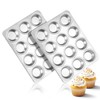 Herogo 2 Pack 12-Cup Stainless Steel Cupcake Pan Tin for