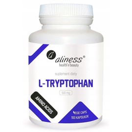 Aliness L-Tryptophan 500mg, Aminosäuren, Schlaf, Stress, Nahrungsergänzungsmittel, 100 kapseln