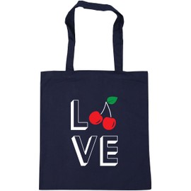 Hippowarehouse Love Cherries Tote Shopping Gym Beach Bag 42cm x38cm, 10 litres