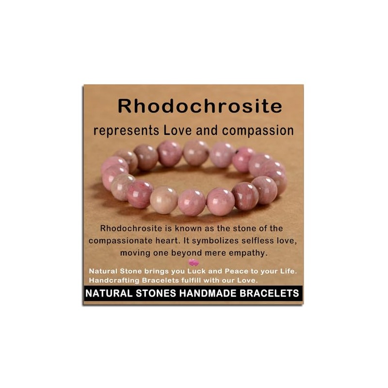 AD Beads Handmade Gemstone Stretch Elastic Bracelet Crystal Healing Reiki