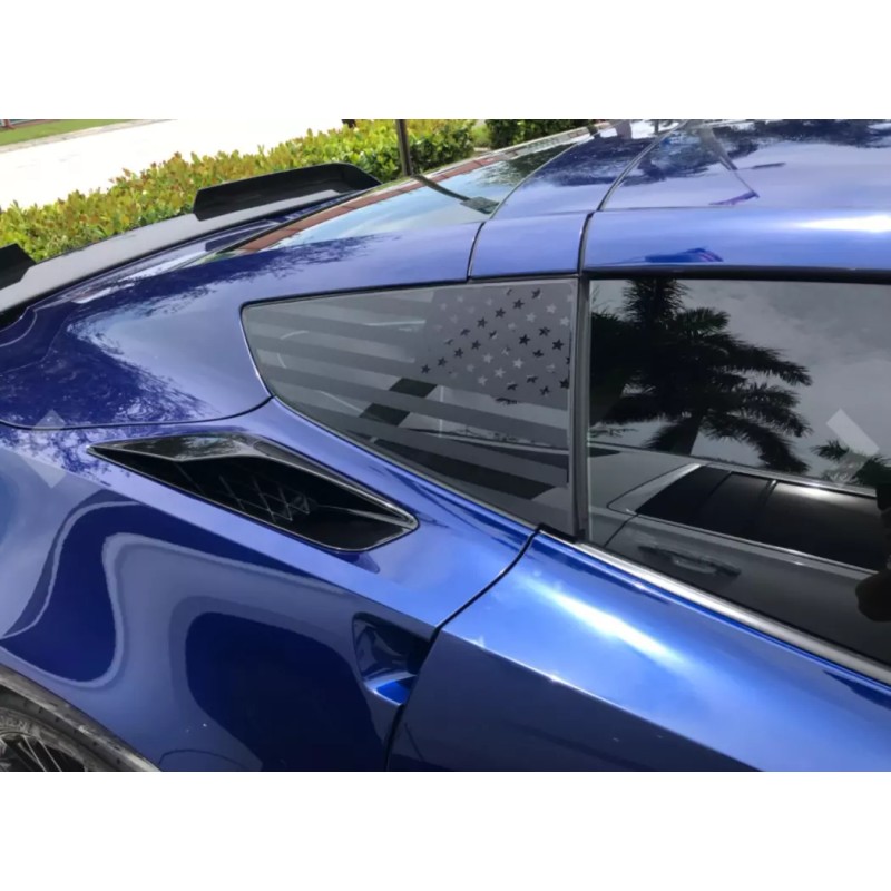 DIgo Auto Styling Precut 2014-2019 C7 Corvette Window American Flag