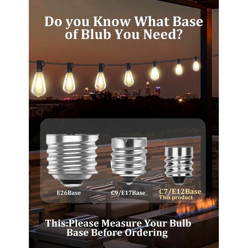 SUNSGNE 25Pack LED String Light Bulbs, ST38 Shatterproof Replacement Bulbs