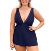 CUPSHE Plus Size Women's One Piece Swimsuit V Neck Cutout