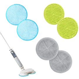 ysister Pack of 6 Microfibre Replacement Mop Pads, Universal Electric Replacement Mop Pads, Replacement Pads, Mop Pads, Green, Hurricane Floating Mop, Microfibre Pads Suitable for Hurricane