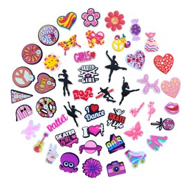 Cute Bling Croc Charms for Girls Women Shoe Accessories Pins for Black Teens Decorations Charms for Kids Adults 50pcs Gift Pack