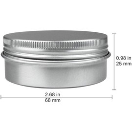 Paquete de 48 latas redondas de aluminio con tapa de rosca de 2 oz/60ml, recipientes de almacenamiento de metal resistentes a la oxidación con tapa de rosca para bálsamo labial, cosméticos, velas