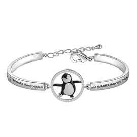WSNANG Penguin Gifts Bracelet Penguin Animal Lover Jewelry Inspiration Penguin Charm Bracelet Penguin Themed Gifts for Women (Penguin Br)