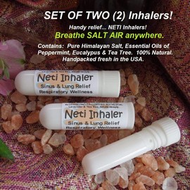Urban ReLeaf Urban ReLeaf NETI Salt Air Relief INHALERS! Set of Two (2) Sinus & Lung, Himalayan & Botanicals! Respiratory Wellness. Healing Aromatherapy. Energizing! Colds, Asthma, Cough, Bronchitis 100% Natural