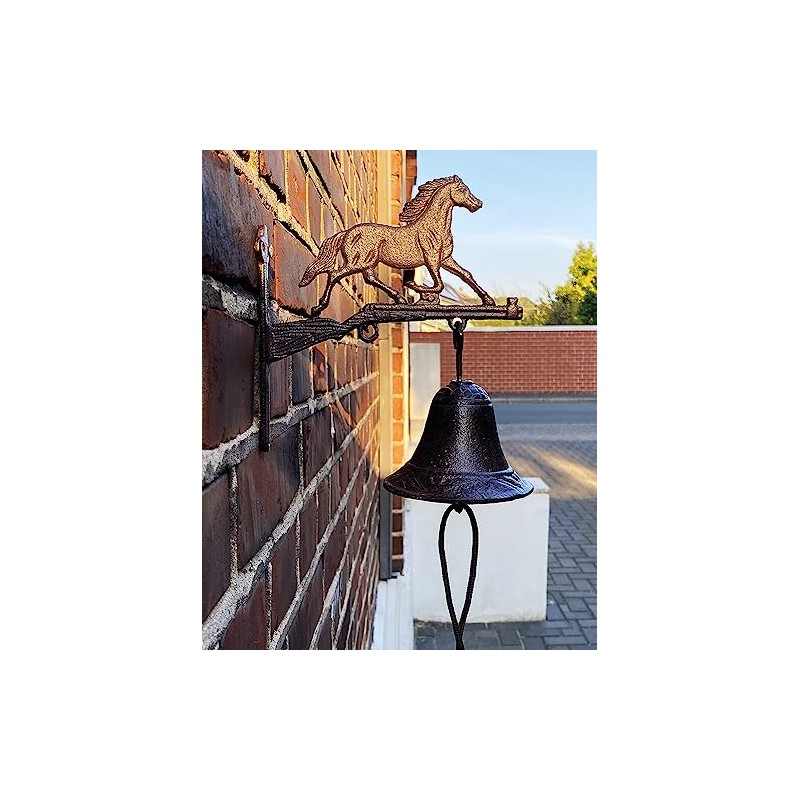 zeitzone Door Bell Horse Rustic Cast Iron Country Style Antique