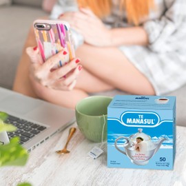 MANASUL Laxative Infusion Based on Sen, Melissa, Mint, Liquorice and Green Anise. Box of 200 Bags