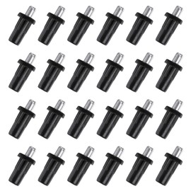 QUARKZMAN 7.5 mm Cabinet Door Repair Pins 24 Pieces Plastic Silencer Replacement Pins Spring Iron Axle Loaded Pins Furniture Door Plate Connector for Roller Shutter Kitchen Cabinet Black