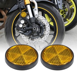 X AUTOHAUX 2pcs M6x1.0 Orange Screw Mount Warning Reflector for Motorcycle Bike