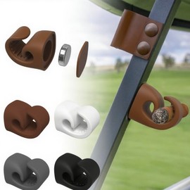Magnetic Holder for Golf Cart - Golf Accessories Strong Magnet Clip Fits Silicone Waterproof & Non-Slip Golf Accessories,Also for Fishing, Travel, Camping & BBQ, Gift（Brown 1 Pack