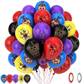 Five Nights Birthday Decorations for Boys- 32pcs Toy Bear Party Balloons Decorations for Kids, Party Supplies Decorations for Theme Birthday Decorations