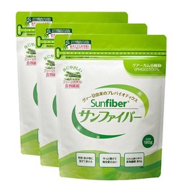 サンファイバー パック180g 3袋＋計量スプーン付き グアー豆食物繊維 サッと溶けて味はそのまま 食物繊維 (グアーガム分解物/善玉菌) タイヨーラボ公式ストア限定セット
