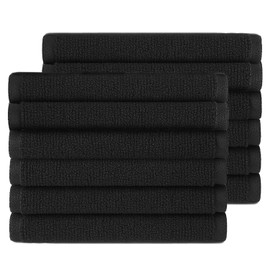 12 Pack Black Face Towels 11” x 11” – 480 GSM Ultra Soft & Quick Dry Face Towels for Bathroom –100% Ringspun Cotton Hotel Towels for Bathroom Luxury - Perfect for Spa, Bathrooms & Daily Comfort