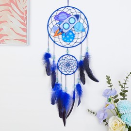 MHJY Children's Dream Catcher, Dinosaur Dream Catcher with Feather, Large Handmade Dream Catcher for Boys, Girls, Teenagers, Decoration, Room, Bedroom, Children's Room Decoration