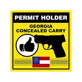 fagraphix Georgia Concealed Carry Permit Holder Sticker Self Adhesive Vinyl 2a permited FA Vinyl - 4.00 Wide