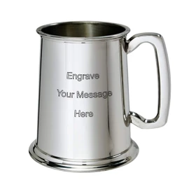 Wentworth Pewter - 1 Pint Pewter Tankard Engraved Free - Boxed Wedding, Birthday, Retirement, Sports Trophy, Dad Gift