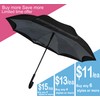 KUD Auto-Open 48" Inverted Umbrella - Dual Layer, Sturdy Frame,