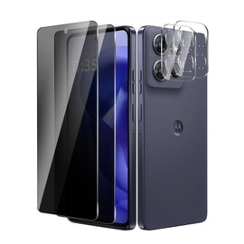 BIESHKJ 2 Pack For Motorola Moto G Power 2025 Privacy Screen Protector + 2 Pack Camera Lens Protector, 9H Hardness Anti-Spy Tempered Glass, Scratch-Resistant (Motorola Moto G Power 2025)