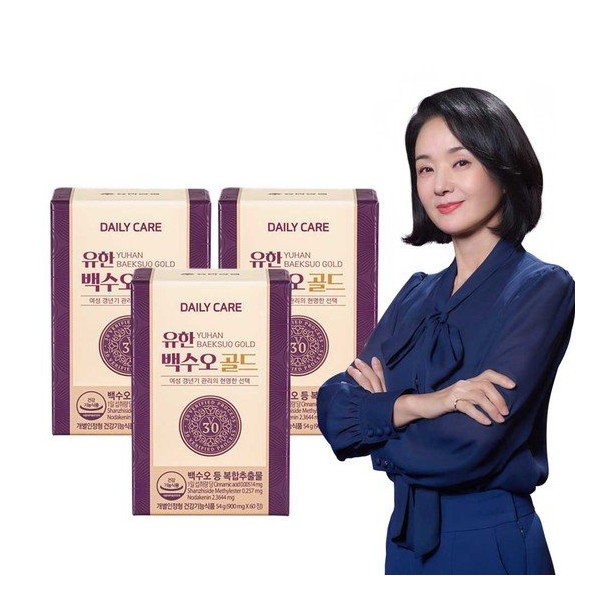 Yuhan Corporation Vegetable Yuhan Baeksoo Gold 60 tablets 3 / 유한양행 식물성 유한 백수오 골드 60정 3개