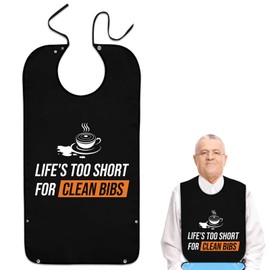 inzeyoz Funny Adult Bibs For Men Women, Waterproof Adult Bib With Optional Crumb Catcher, Adjustable Clothing Protectors For Adult, Senior, Disabled(L)