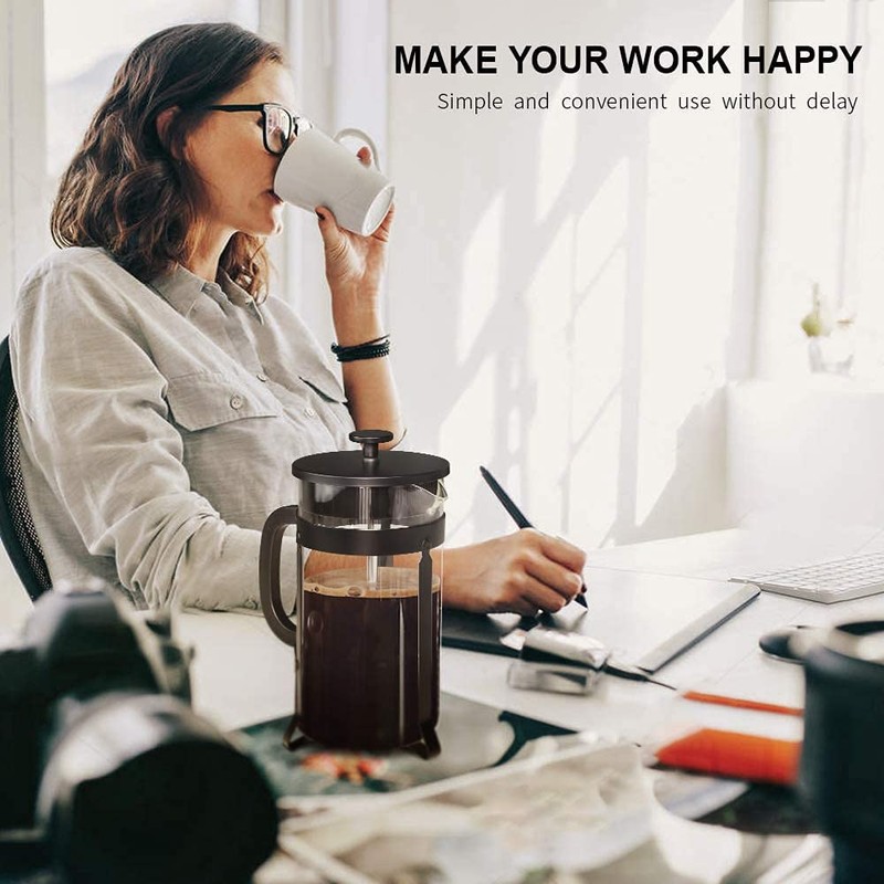 QUQIYSO French Press Coffee Maker 304 Stainless Steel French Press