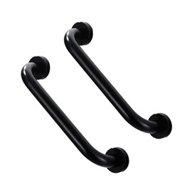 Gatuida 2pcs Non-Slip Grab Bar Set Sturdy Bathroom Shower Safety Handrail Stainless Steel Black for Elderly and Disabled Easy Installation for Bathtubs and Showers