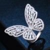 ZARD Large Butterfly Wings Ring with Clear Cubic Zirconia Accent
