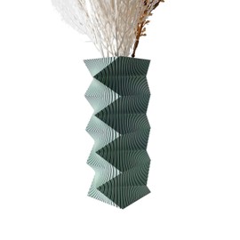 Tafunker Vase Creative Plastic Vase, Geometric Desktop Decorative Vase, Living Room Ornaments Vase Creative Flower Arrangement (Gray, S)…