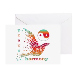 CafePress Peace And Harmony Folded Greeting Cards (10-pack) Glossy