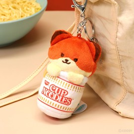 Anirollz x Nissin Cup Noodles Foxiroll Plush Charm – Small Fox Plush Keychain, Cute Ramen Collectible