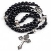 HanlinCC 10mm Beads Catholic Rosary Necklace with Miraculous Center piece