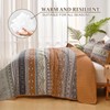 WONGS BEDDING Boho Queen Quilt Set, Brown and Grey Bohemian