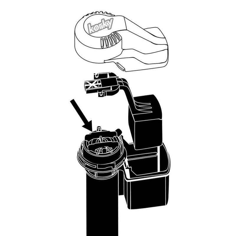 Korky Toilet Repair R528P2 Fill Valve Replacement Cap, Black, Pack