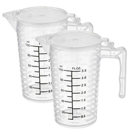 2 Pack Measuring Cup With Lid 100ml PP Black Graduated Kitchen