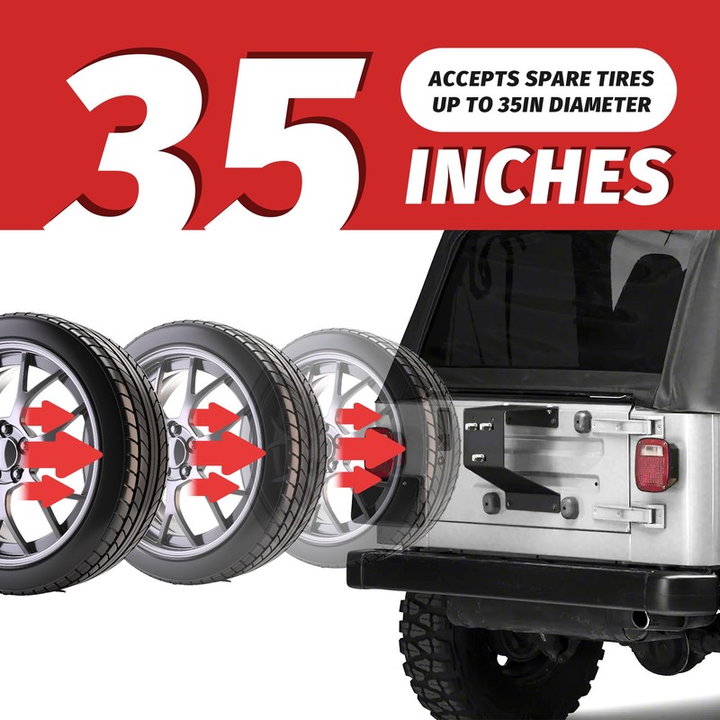KUAFU Spare Tire Carrier Mount up to 35 inches Tire