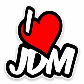 2 x 10cm I Love JDM Vinyl Sticker Laptop Car JDM RS ST Race Bomb Drift #9580 (10cm Wide x 10cm High)