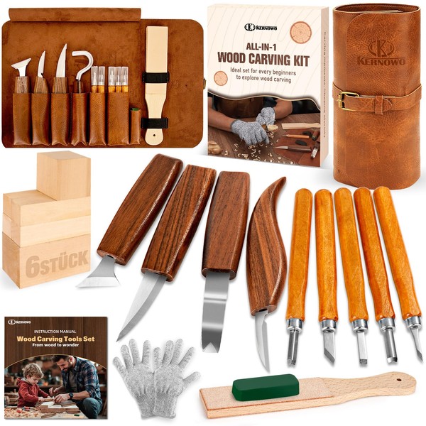 Wood Carving Tools, 22 Pieces Wood Carving Set with PU