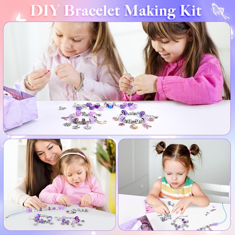 Donaky Jewellery Bracelet Making Kit, Charm Kids Jewellery Sets for