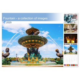 Fountain - a collection of images (Monthly Wall Calendar 2025 16.5" x 23.4" (open)), CALVENDO 14 Month Calendar