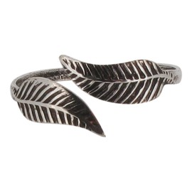 Touch Jewellery 925 Sterling Silver Leaf Adjustable Toe Ring with Oxidized Detail