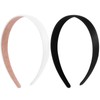 2Pcs Headbands for Women Girls Satin Black Headband Plain Wide