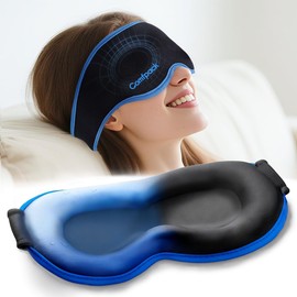 Comfpack Máscara De Sueño Refrescante 3D, Máscara De Ojos De Gel Para Dormir Con Terapia De Compresas Frías Y Calientes, Venda Para Ojos Opacos De Presión Cero, Paquete De Hielo Suave Y Cómodo Para Oj