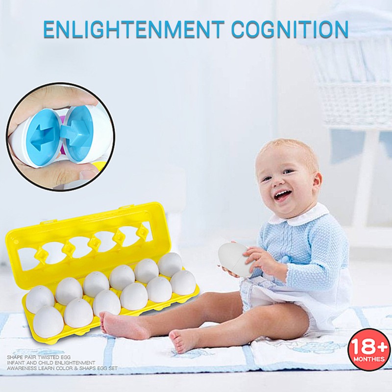 Matching Eggs Toddler Toys Color and Shape Recognition Match Toys
