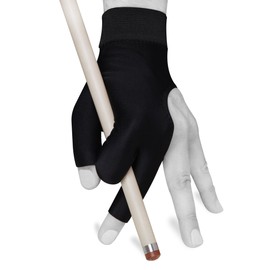 Billiard Glove by Fortuna - Pro - Fits Either Hand - Black - Open Fingers (Small)
