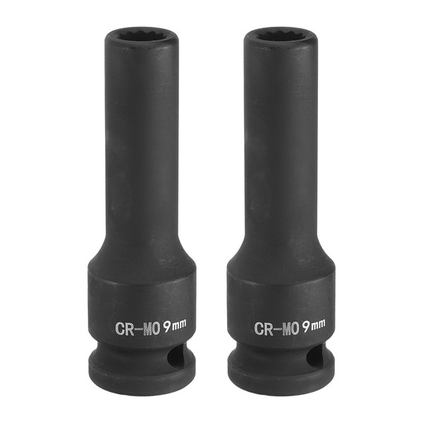 HARFINGTON 2Pcs 12-Point Deep Impact Socket 1/2 Inch Drive 10mm