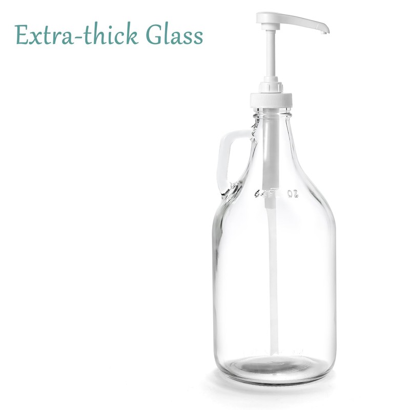 VEGEVIGI Glass Laundry Detergent Dispenser with Pump, 64OZ Liquid Laundry