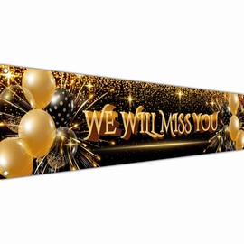 We Will Miss You Banner - Good Luck banner and decoration - Sorry Your Leaving decorations - 180 x 40cm with 4 brass holes - Vivid Digital Print - 110Den Thick polyester - Double Seam